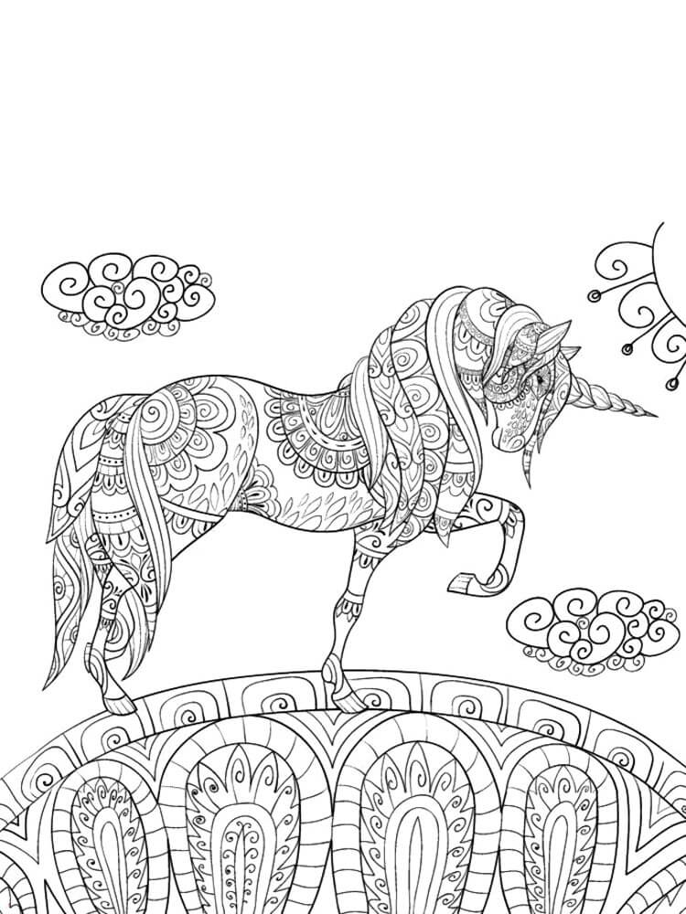 Målarbild Mandala Enhörning