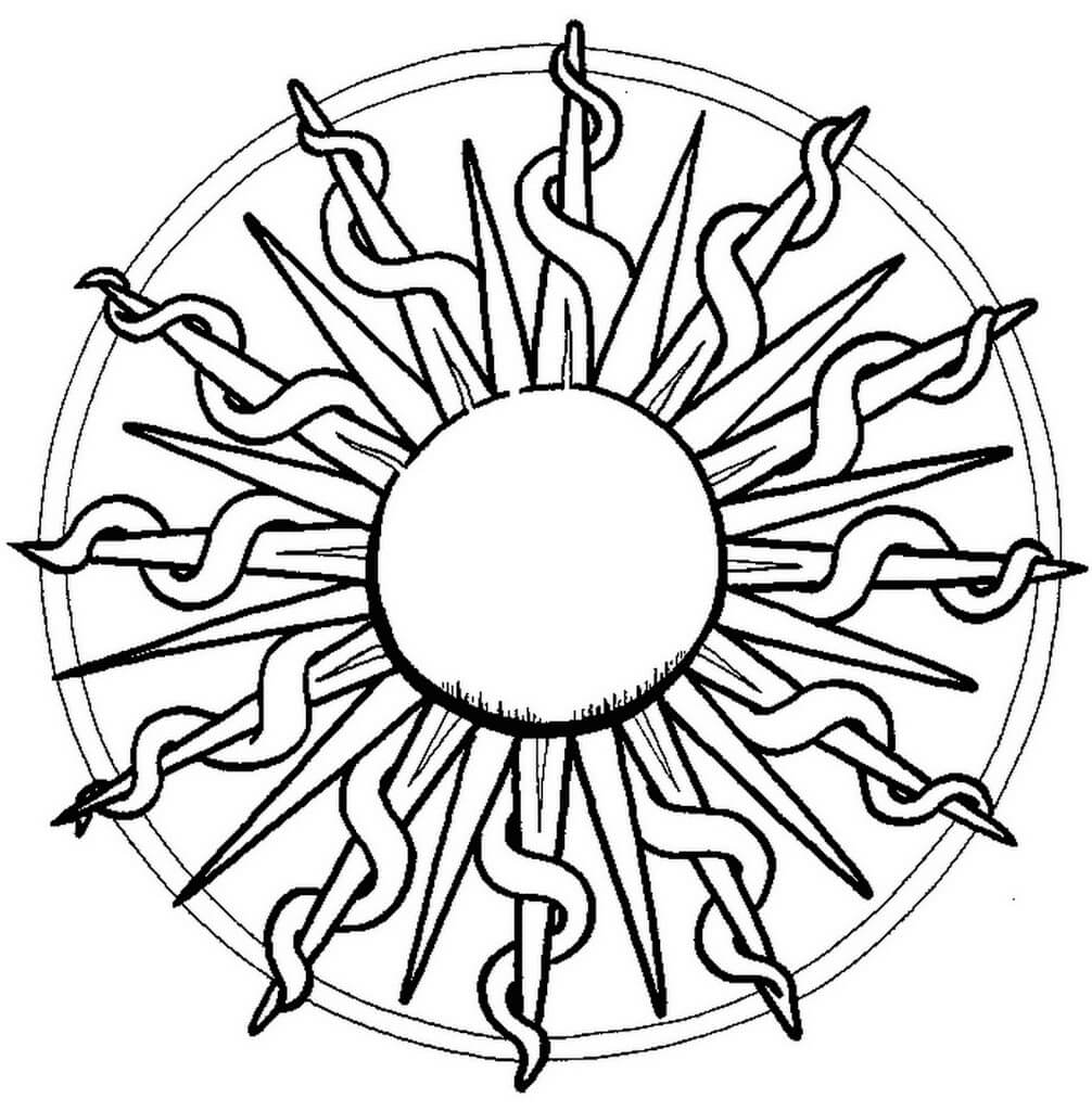 Målarbild Mandala Sol