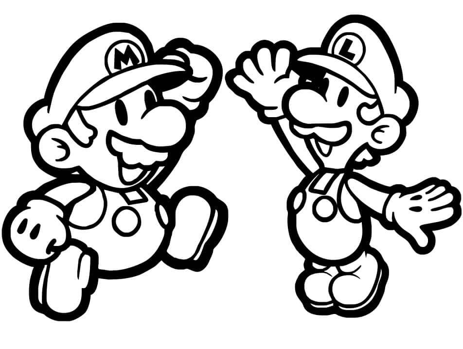 Målarbild Mario med Luigi