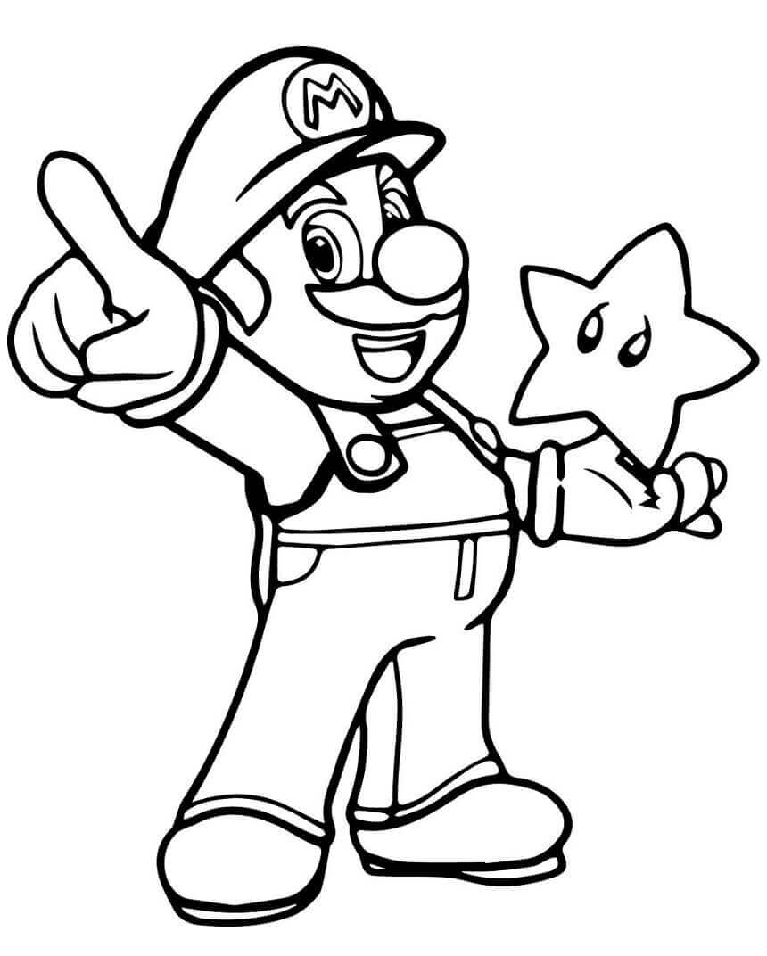 Målarbild Mario med Stjärna