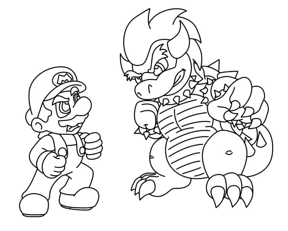 Målarbild Mario och Bowser