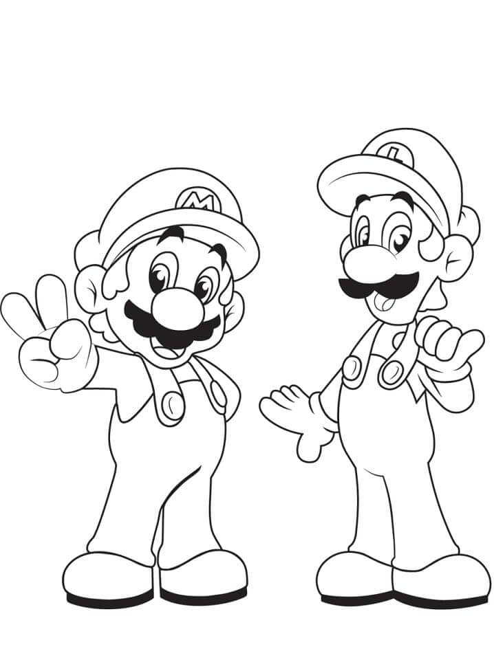 Målarbild Mario och Luigi