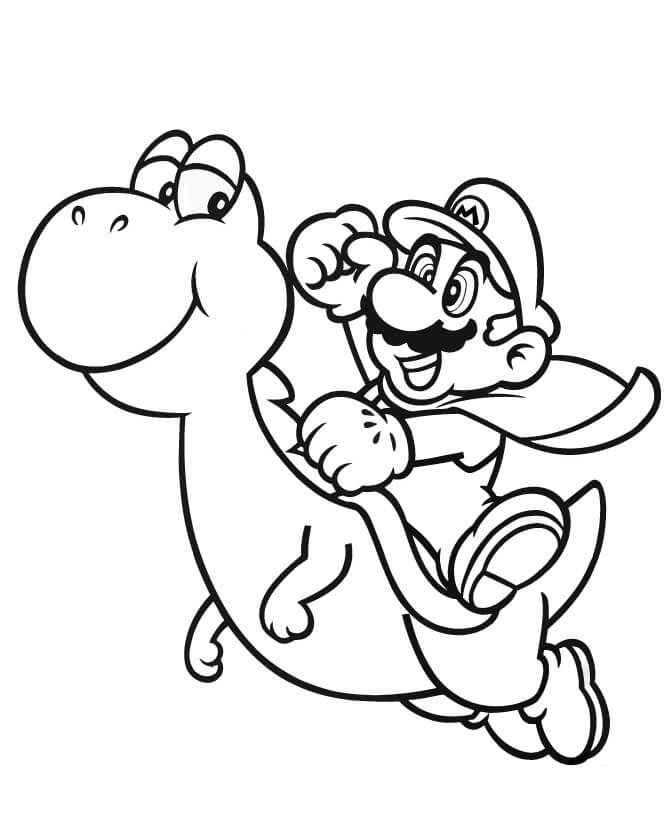 Målarbild Mario och Yoshi