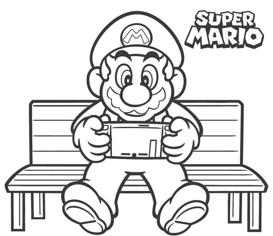 Målarbild Mario Spelar Tv-spel