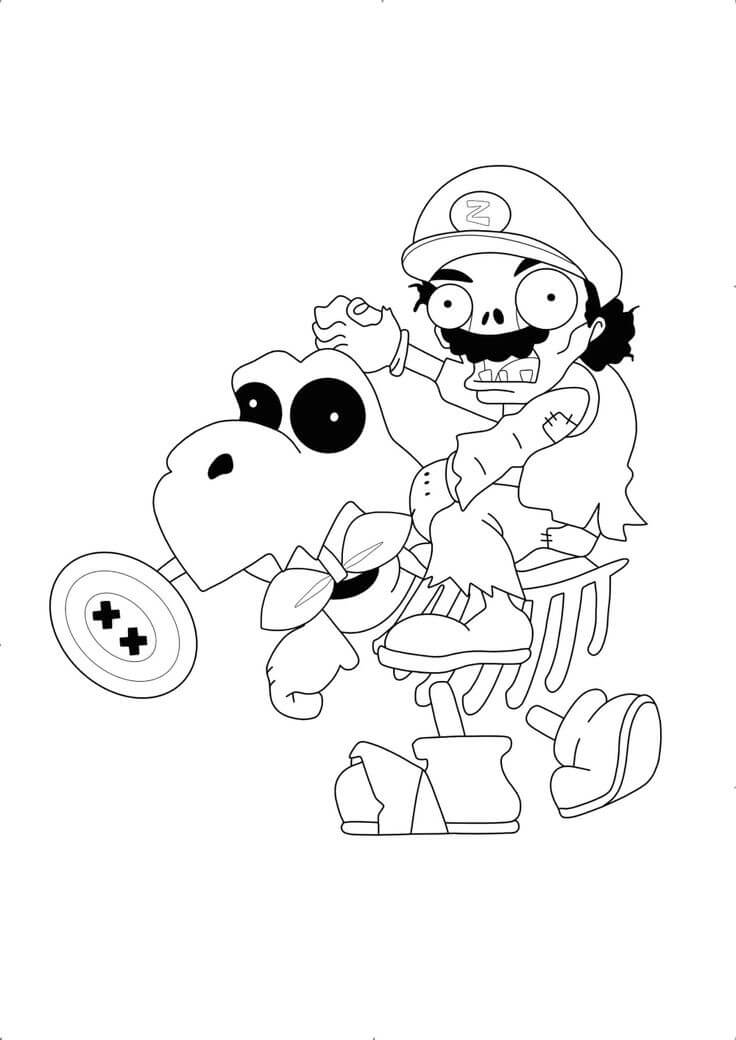 Målarbild Mario Zombie