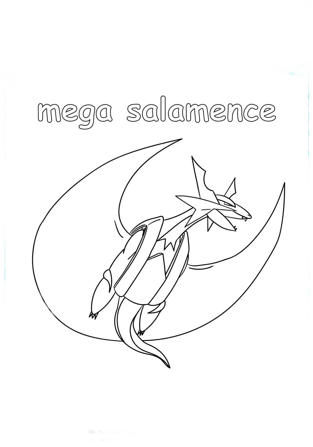 Målarbild Mega Salamence Flying