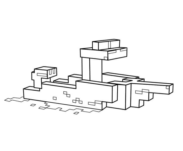 Målarbild Minecraft Fartyg
