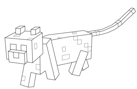 Målarbild Minecraft Katt