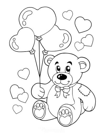 Målarbild Nallebjörn för Alla Hjärtans Dag