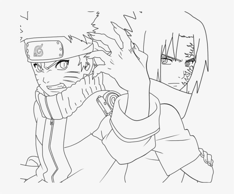 Målarbild Naruto med Sasuke