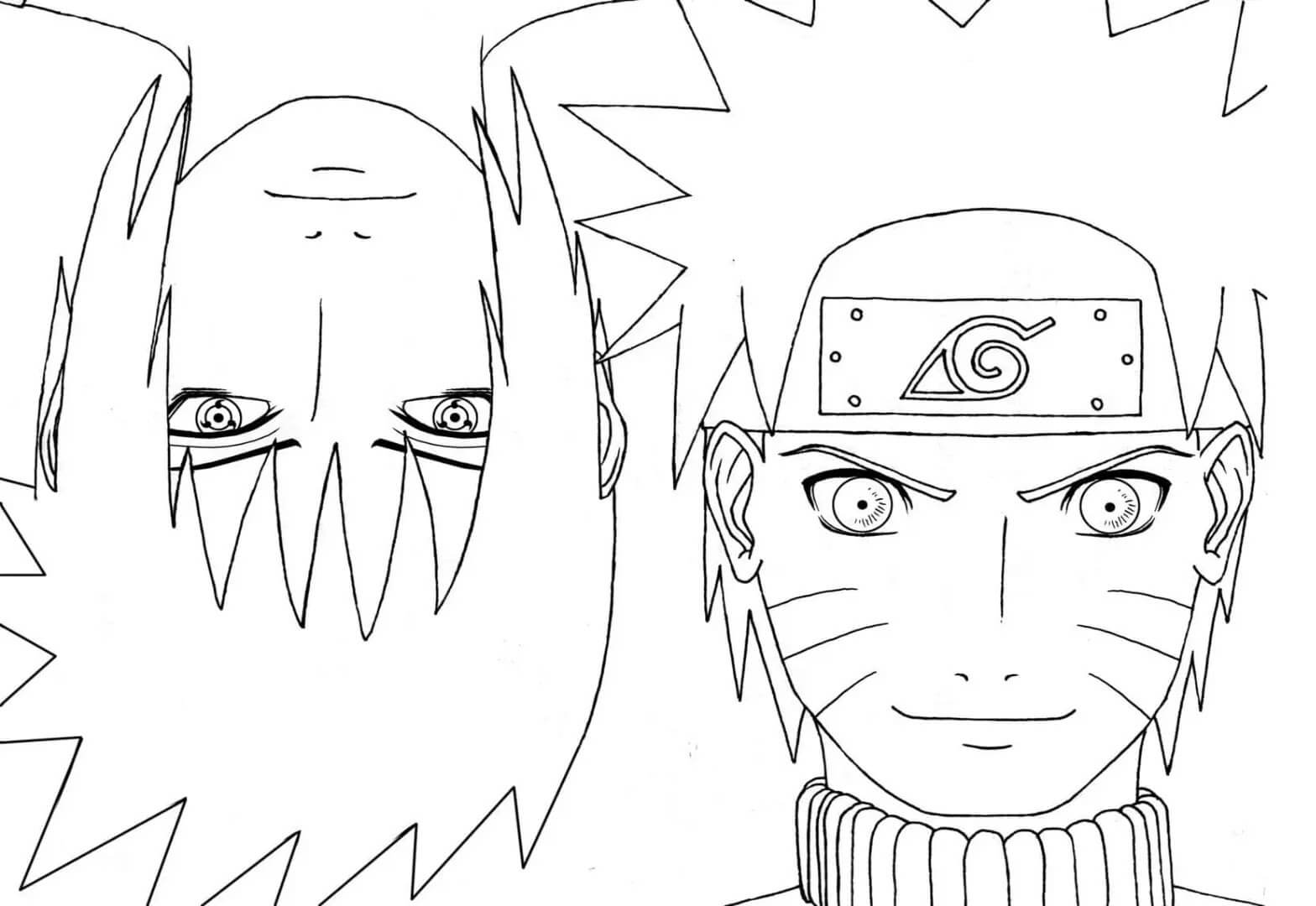 Målarbild Naruto och Sasuke