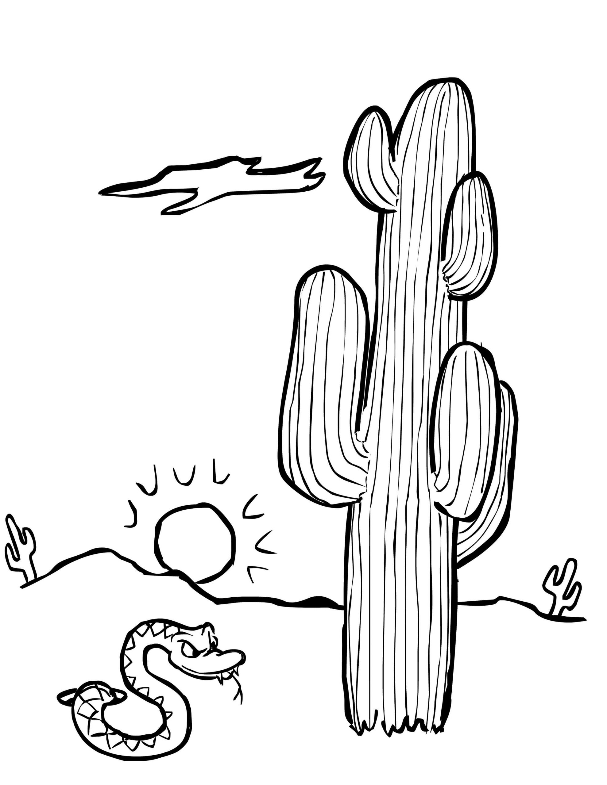 Målarbild Orm med Kaktus
