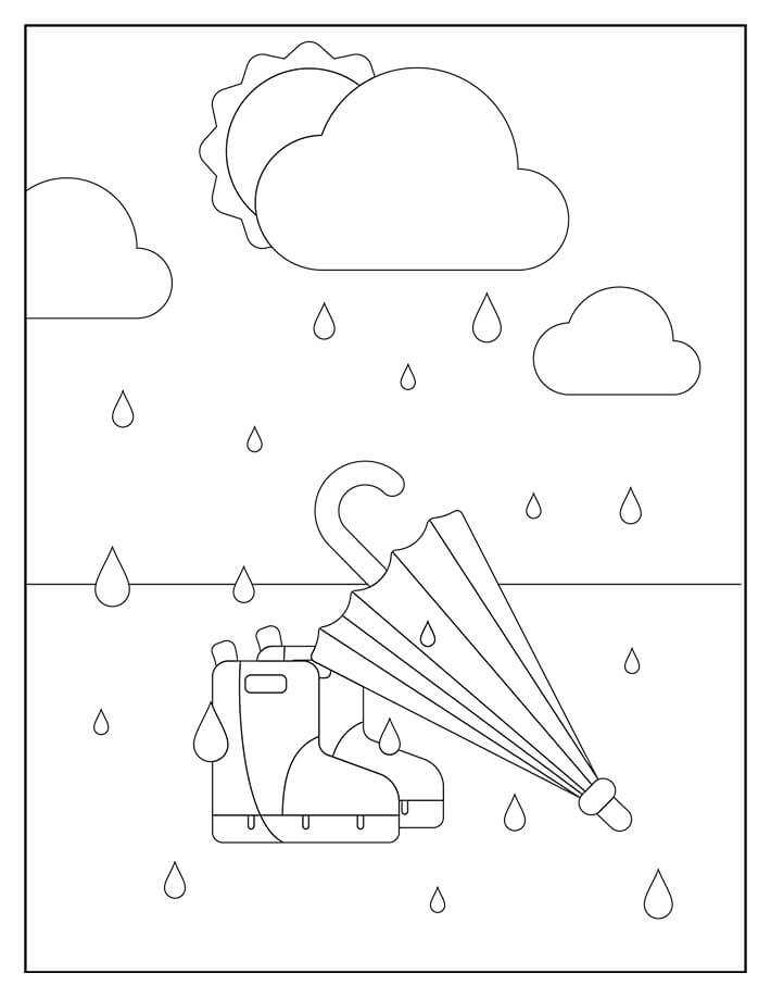 Målarbild Paraply med Skridskor