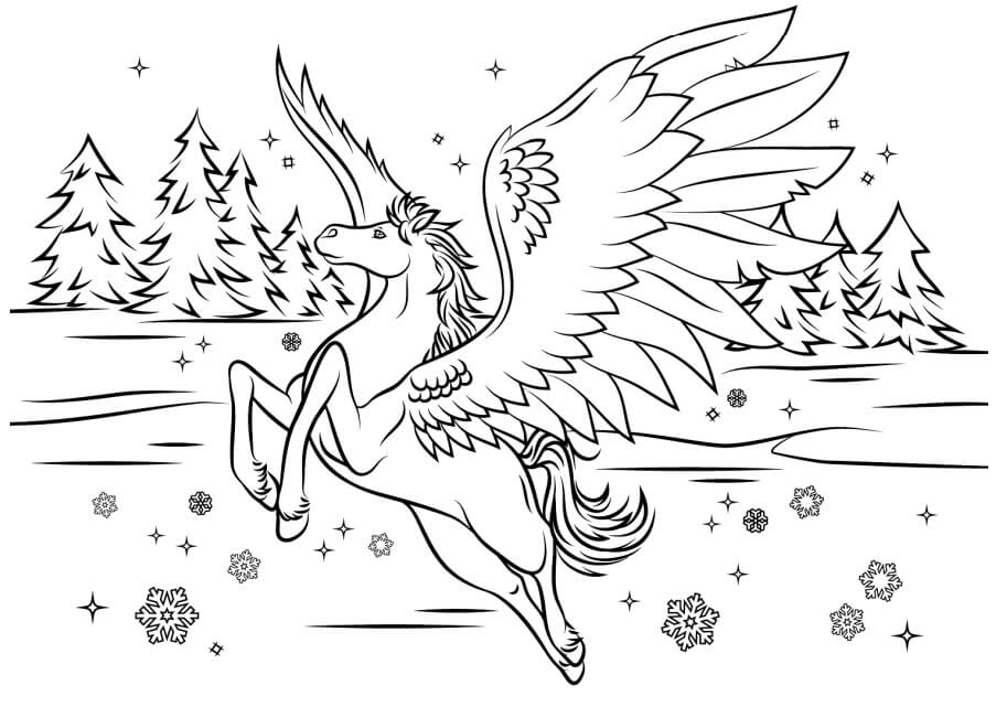 Målarbild Pegasus på Vintern