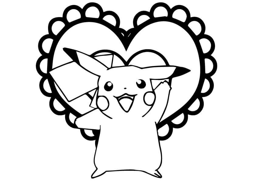 Målarbild Pikachu med Hjärta
