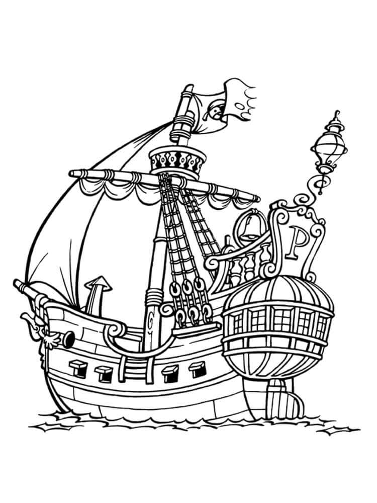 Målarbild Pirat Skepp