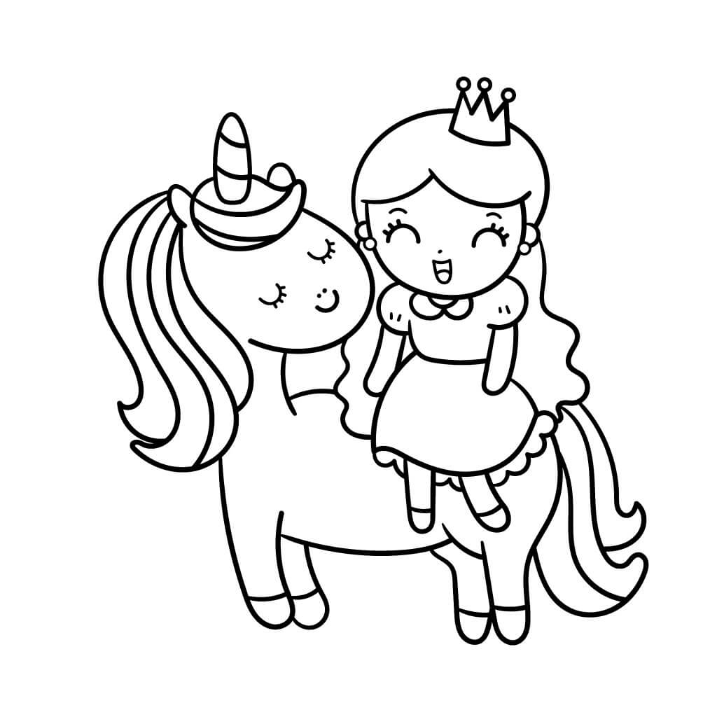 Målarbild Prinsessa och Enhörning
