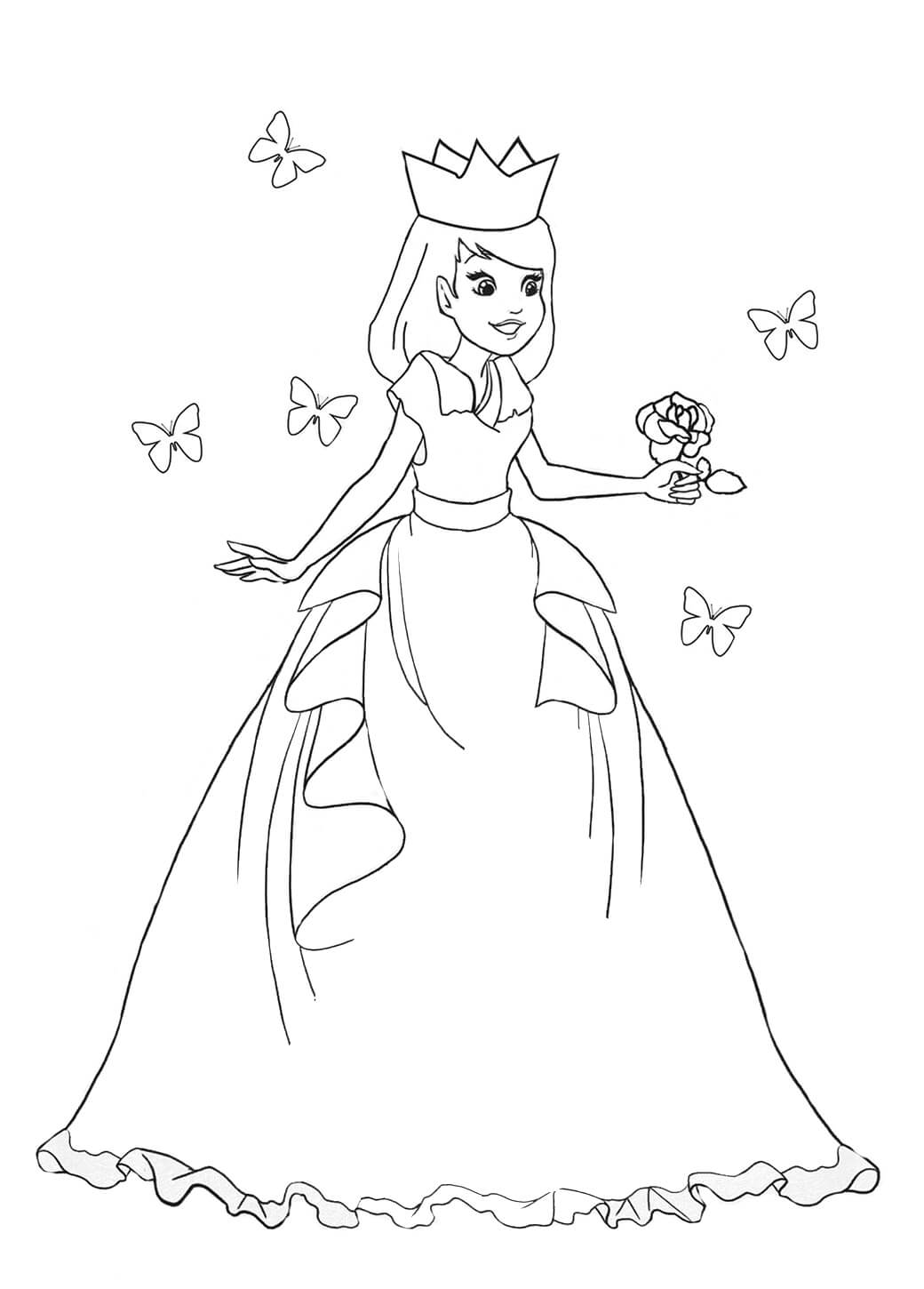 Målarbild Prinsessa och Fjärilar