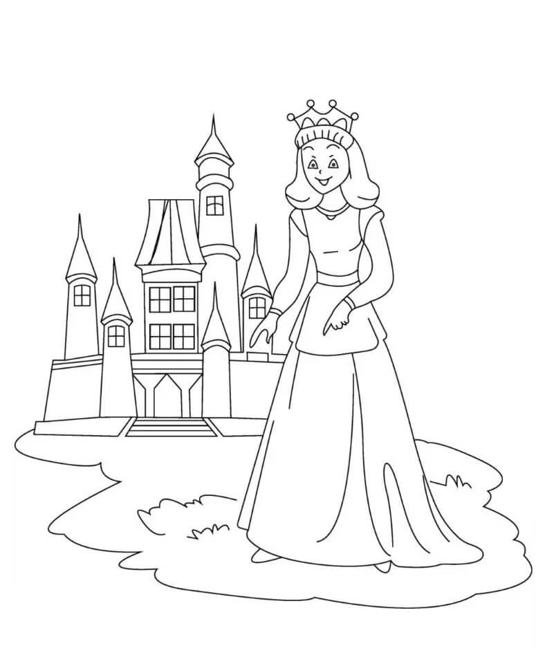 Målarbild Prinsessan med Fantastiskt Slott