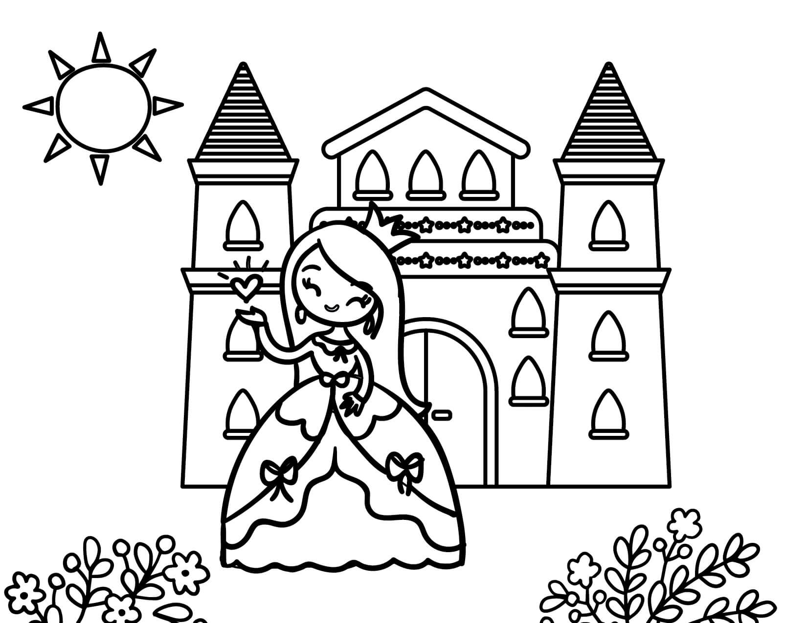 Målarbild Prinsessan med Slottet