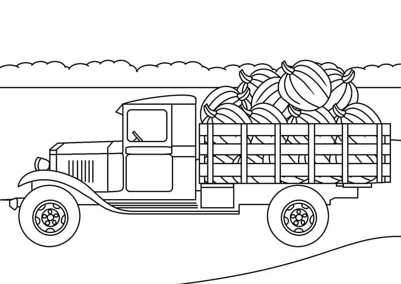Målarbild Pumpor Lastbil
