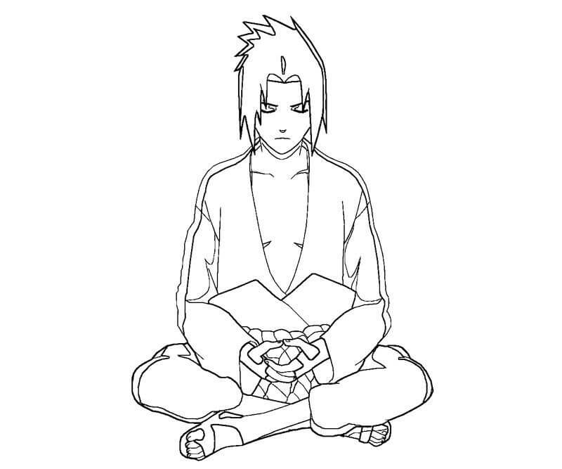 Målarbild Sasuke i Meditation