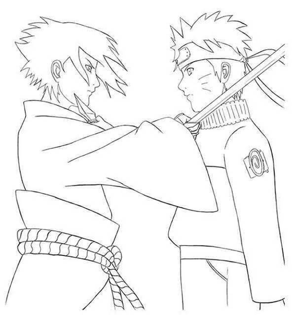 Målarbild Sasuke med Naruto
