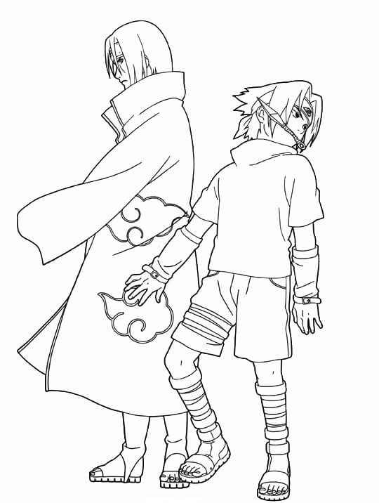 Målarbild Sasuke och Itachi