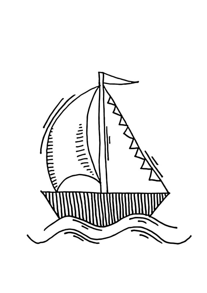 Målarbild Segelbåt