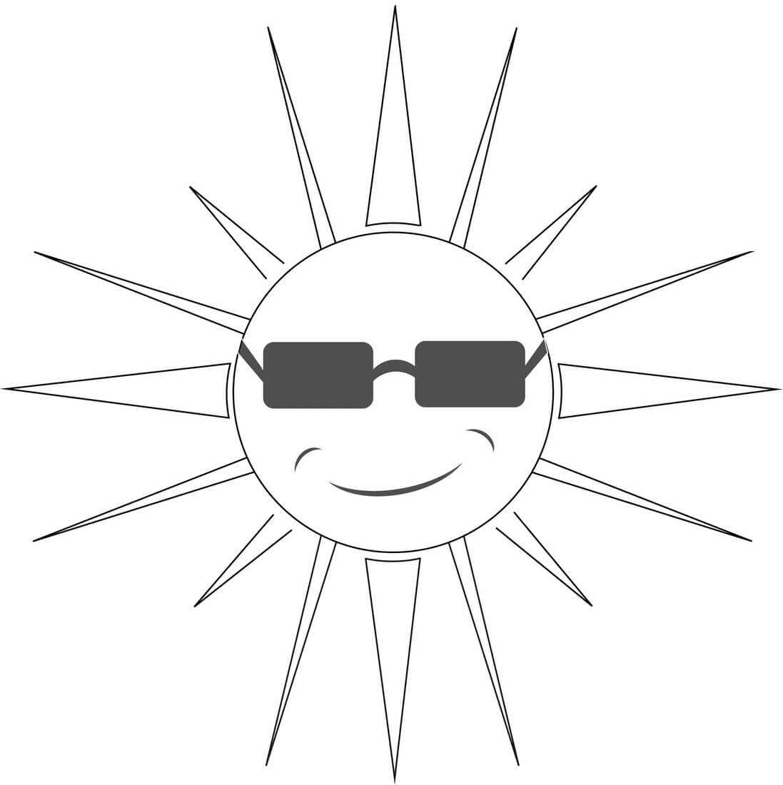 Målarbild Sol Med Solglasögon