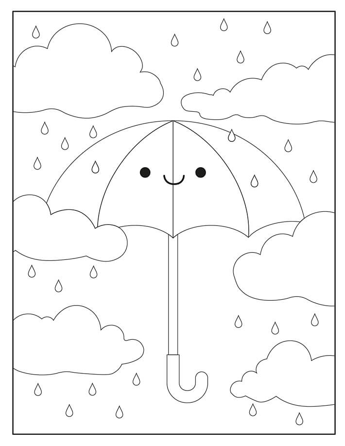 Målarbild Sött Paraply