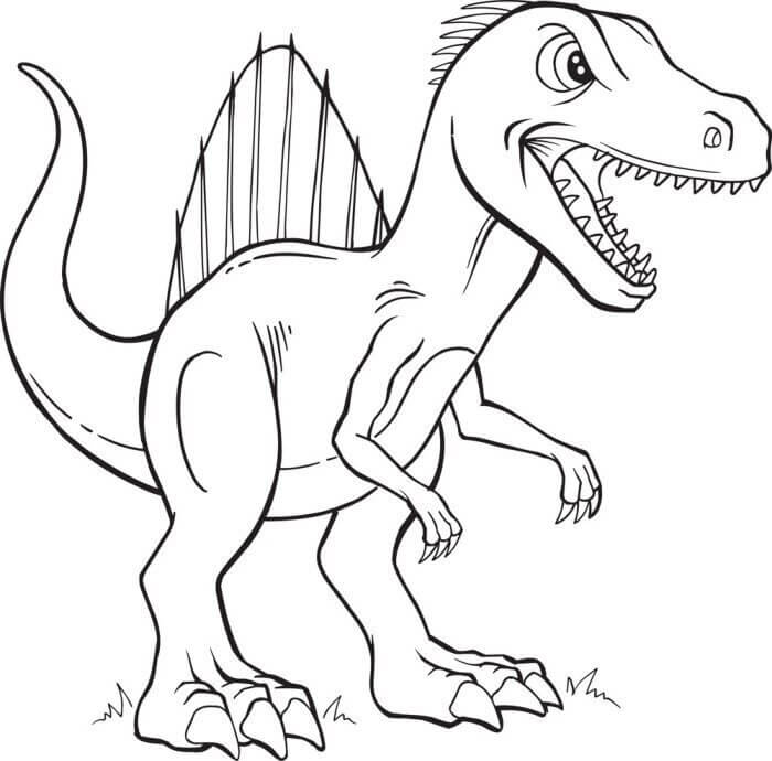 Målarbild Spinosaurus Dinosaurie