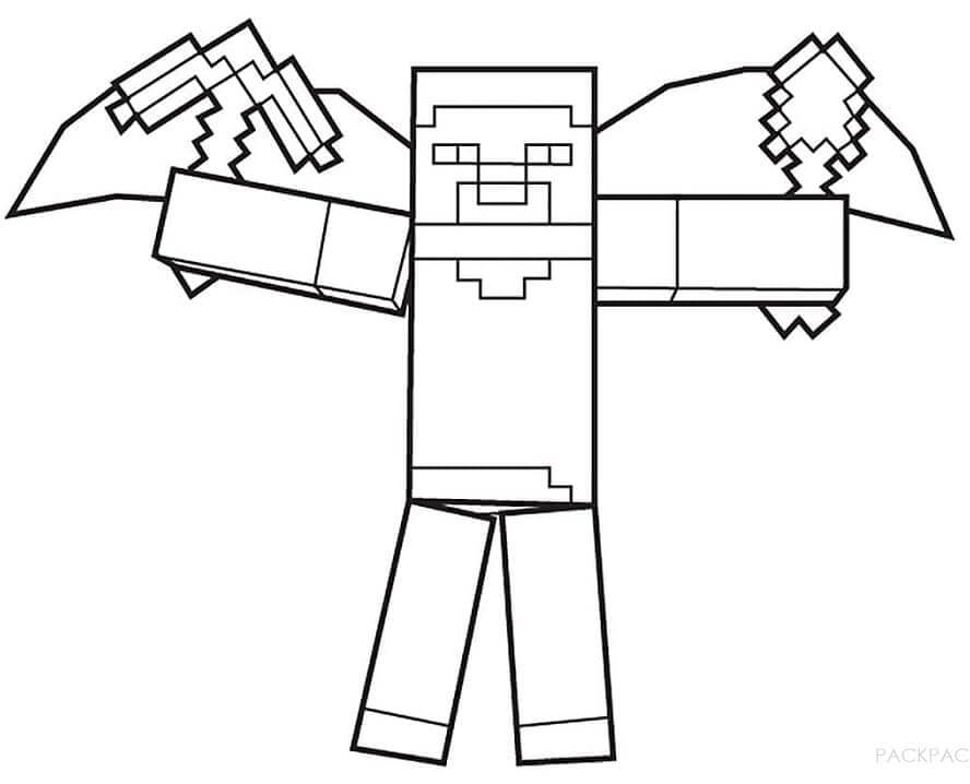 Målarbild Steve Från Minecraft