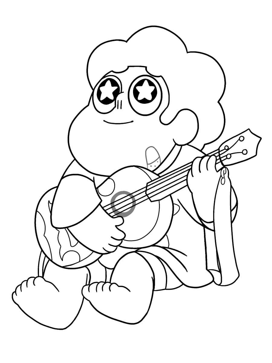 Målarbild Steven Universe Spelar Gitarr