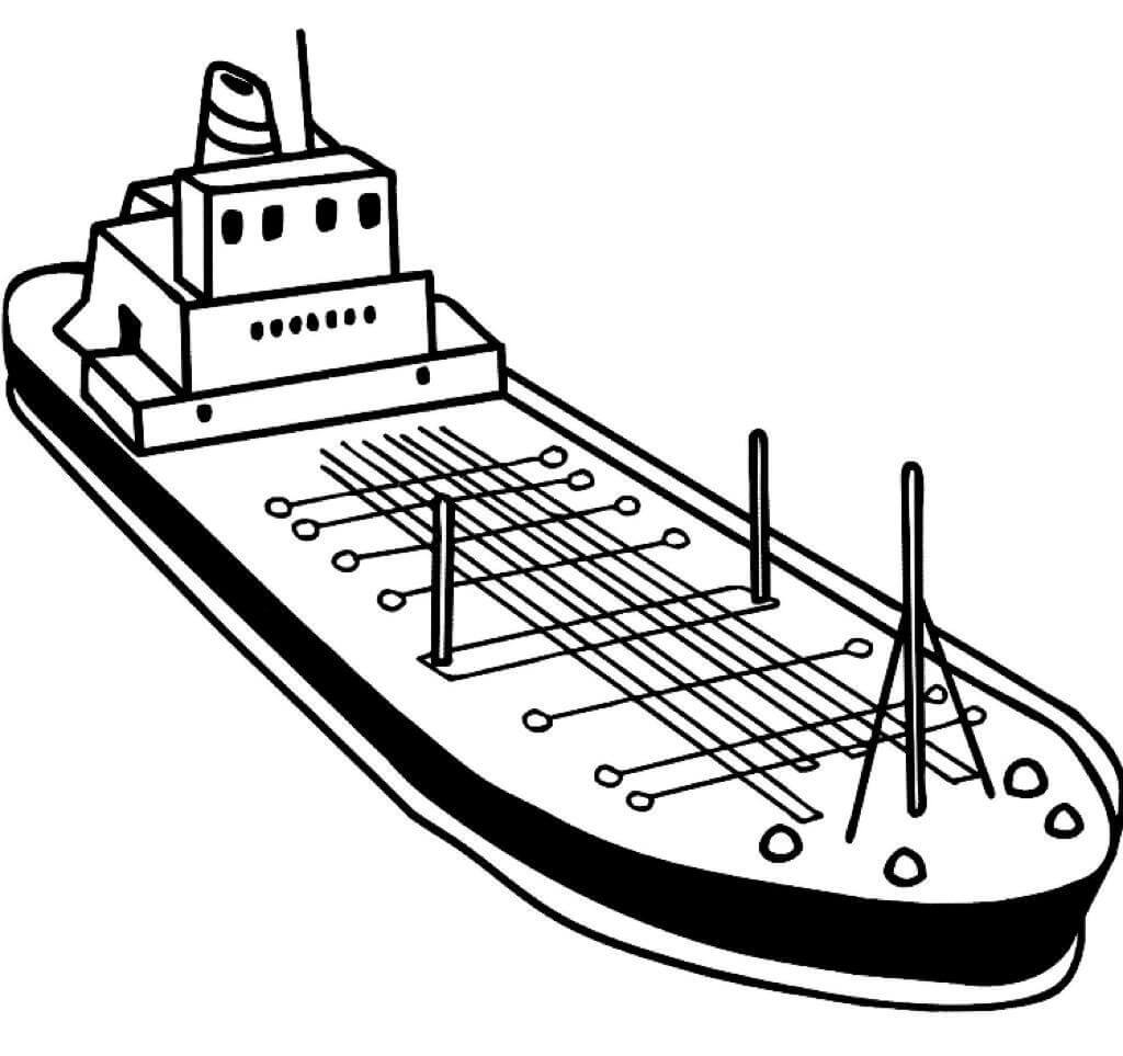 Målarbild Stort Lastfartyg