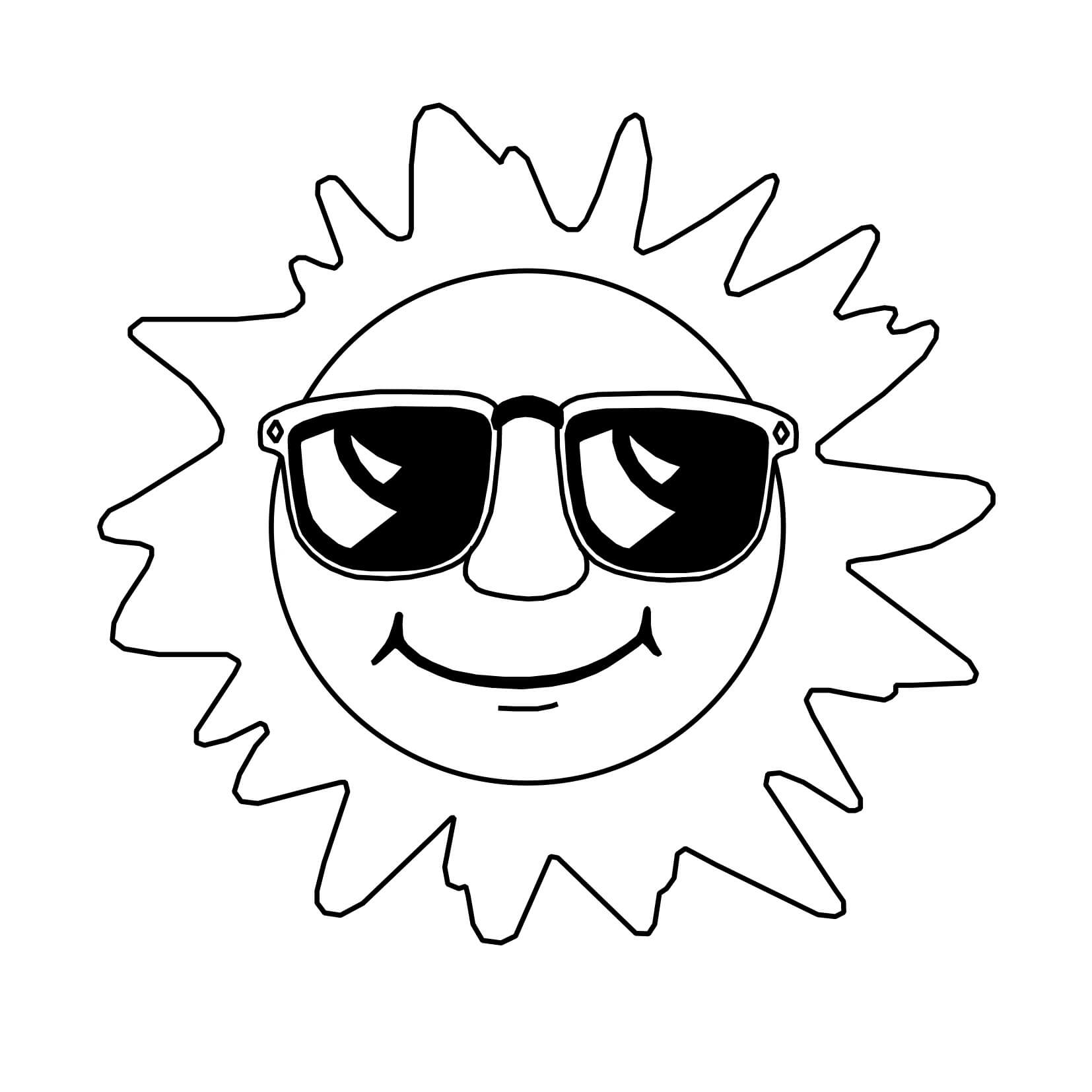 Målarbild Sun Bär Solglasögon