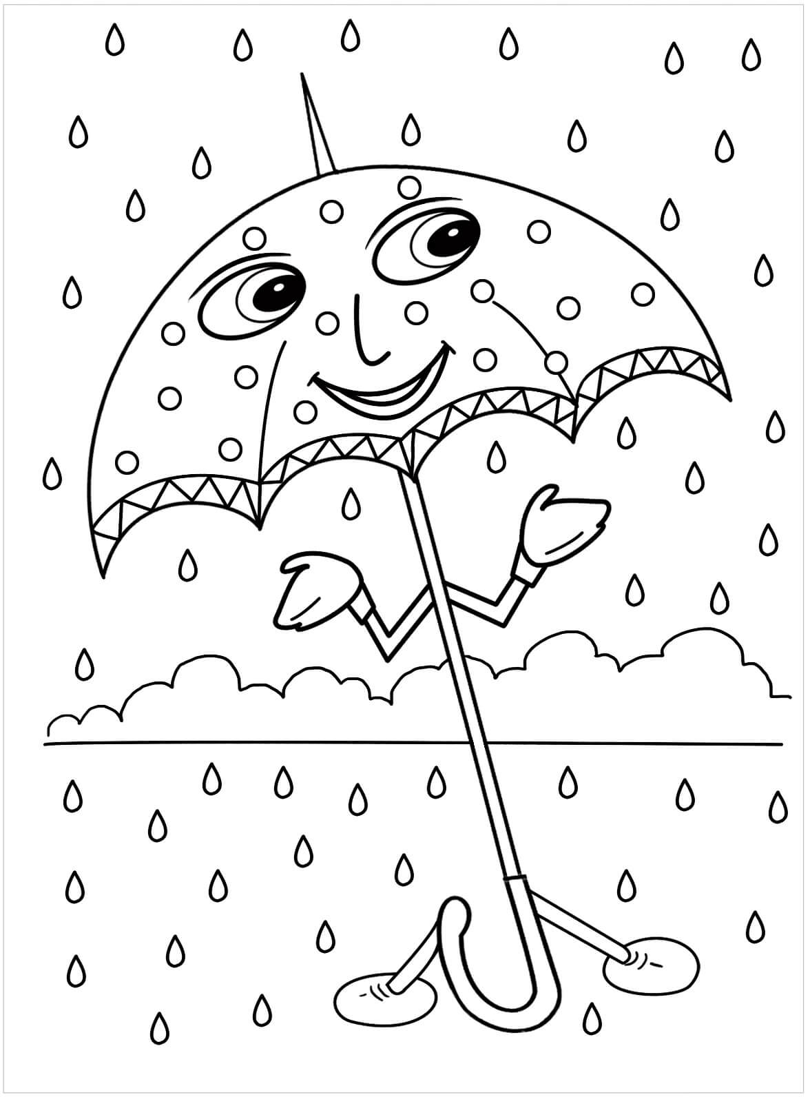 Målarbild Tecknat Paraply