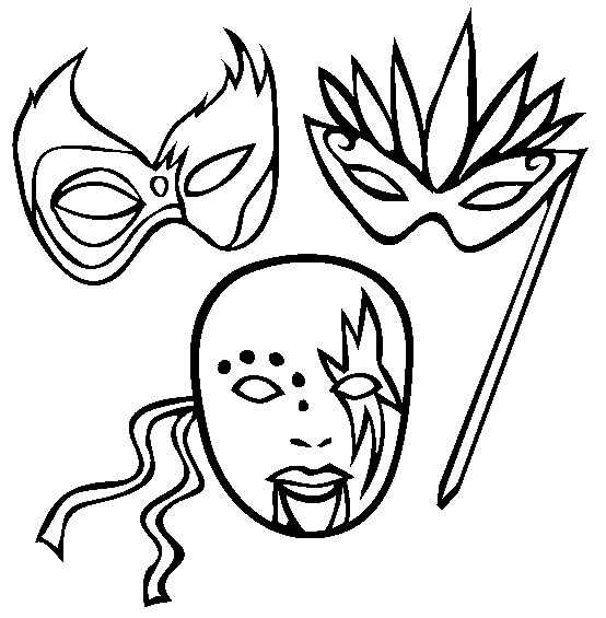Målarbild Tre Masker