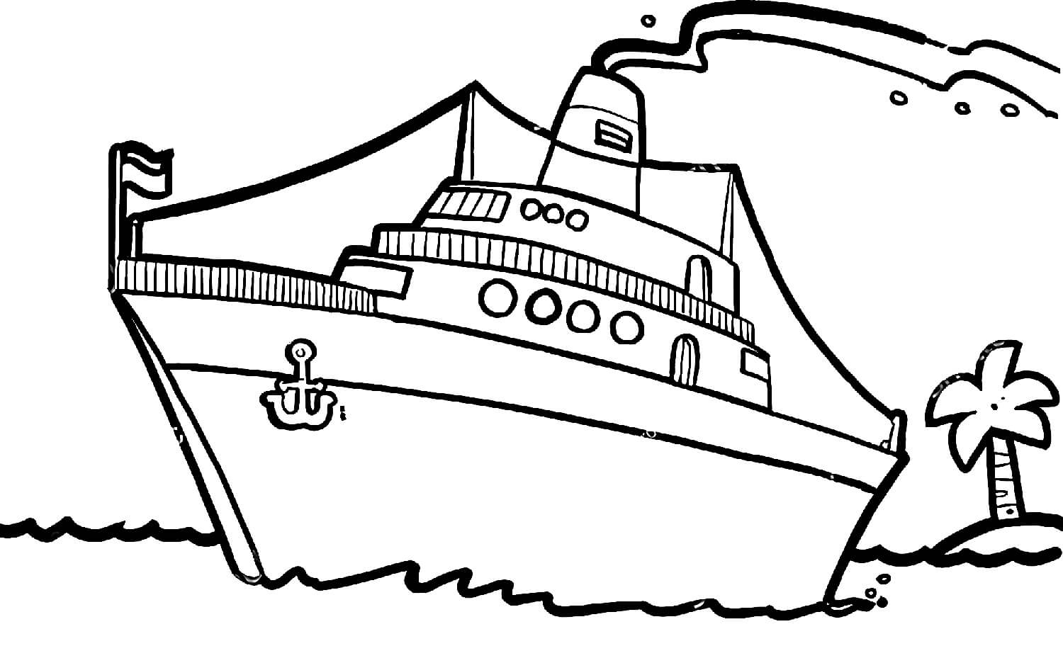 Målarbild Trevligt Kryssningsfartyg
