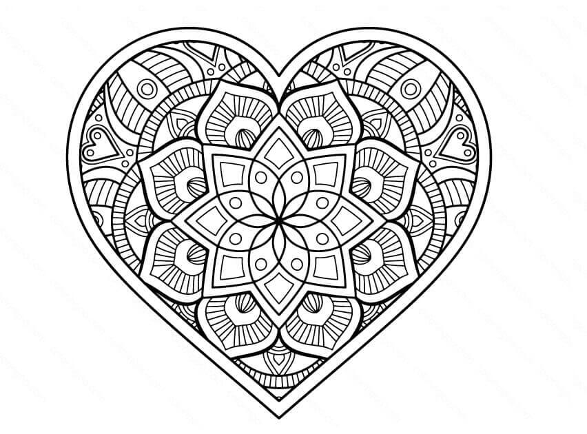 Målarbild Vacker Hjärta Mandala