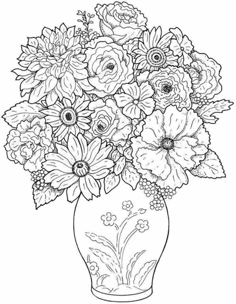 Målarbild Vacker Vas Med Blommor