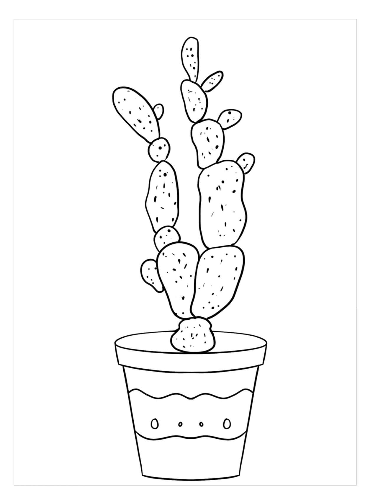 Målarbild Vanlig Kaktuskruka
