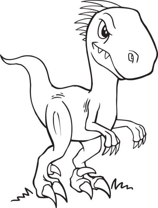 Målarbild Velociraptor Dinosaurie