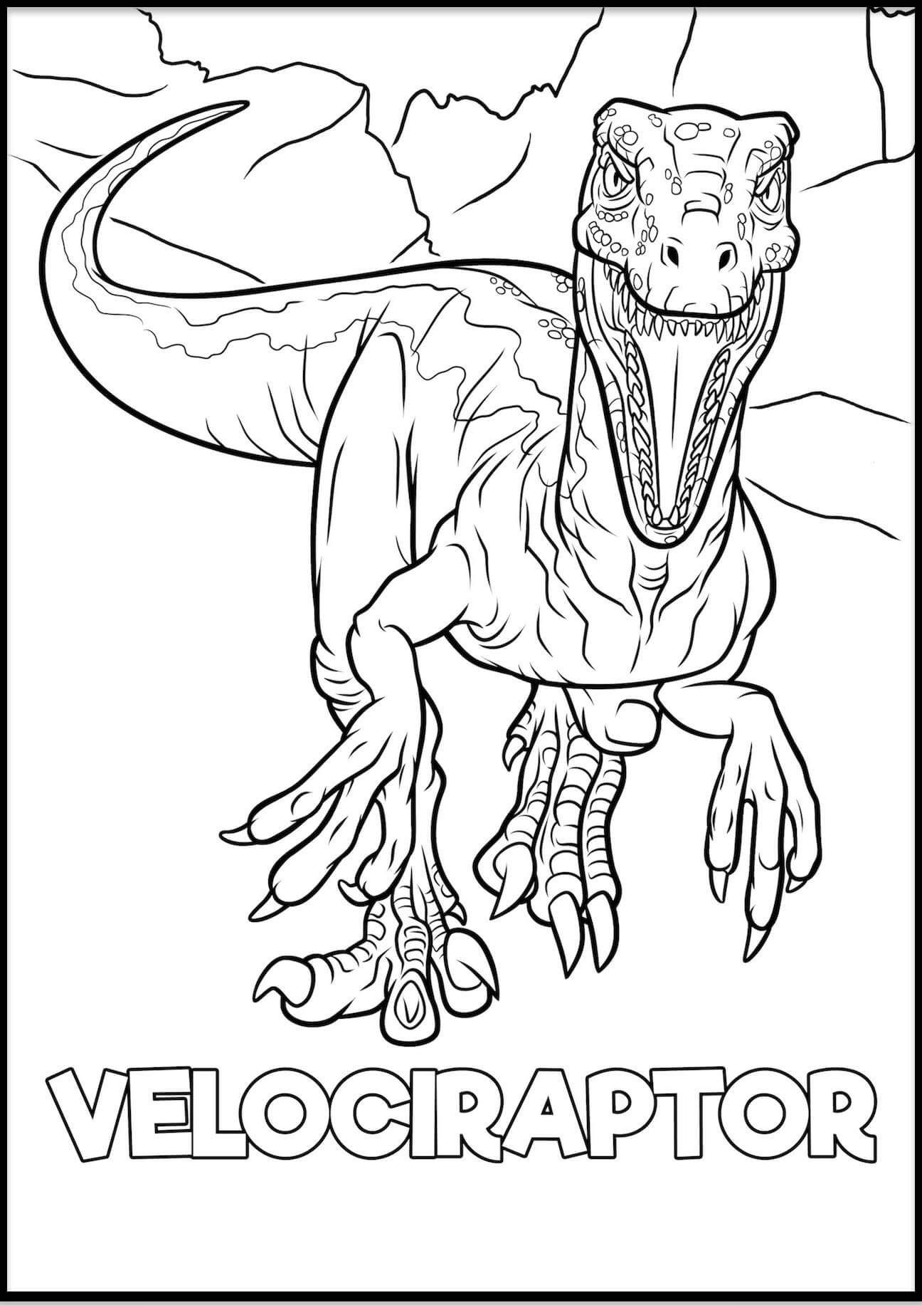 Målarbild Velociraptor