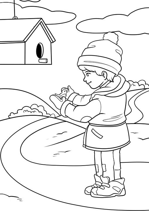 Målarbild Vinter för Barn