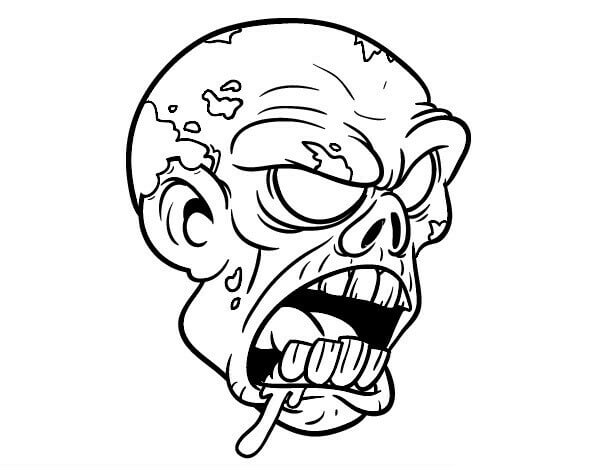 Målarbild Zombie Huvud