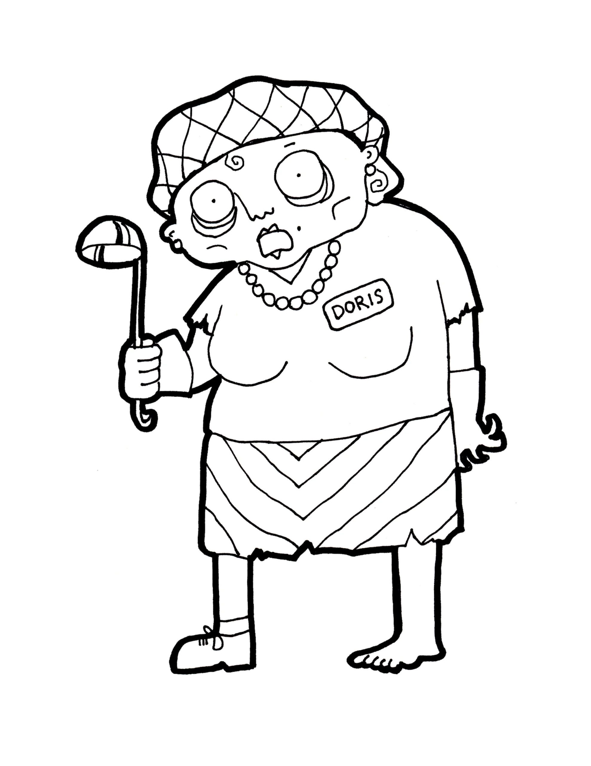 Målarbild Zombie Mormor