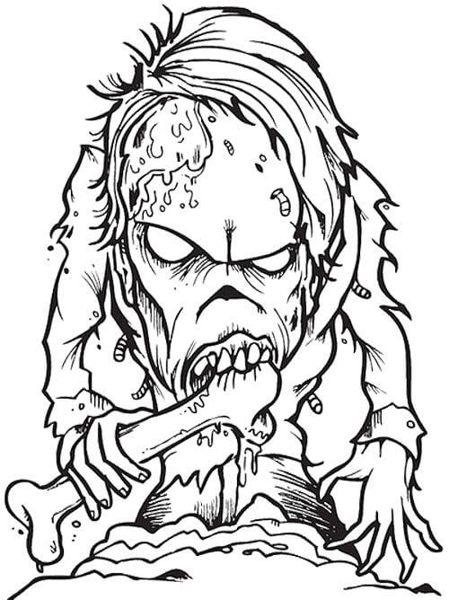 Målarbild Zombie Som äter Ben