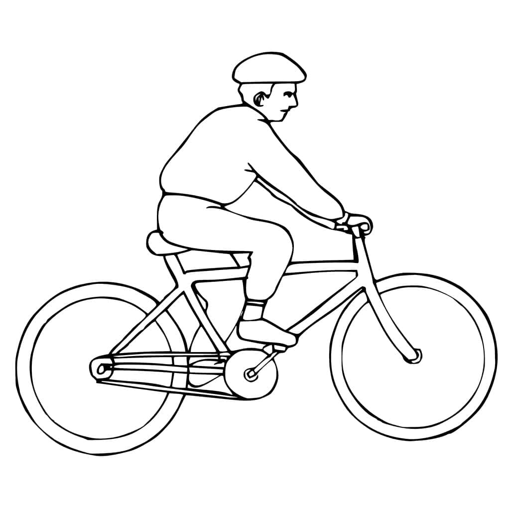 Målarbild En Man Cyklar