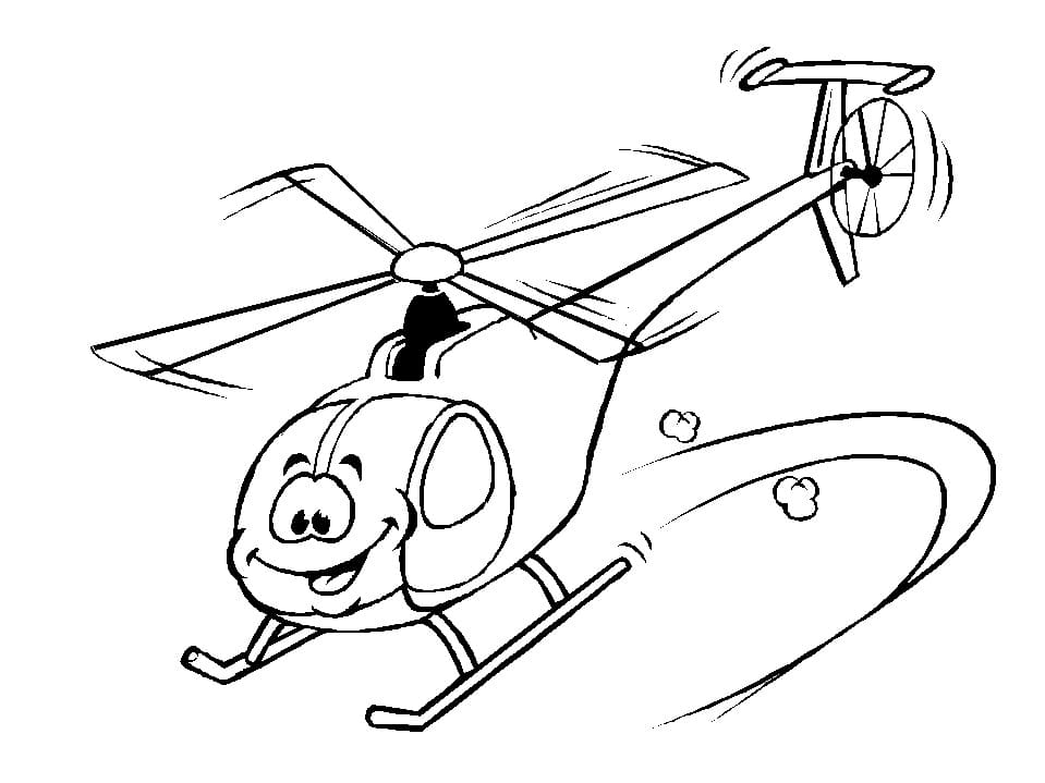 Målarbild En Rolig Helikopter